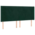 Sötétzöld bársony rugós és LED-es ágy matraccal 160x200 cm 7