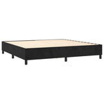 Fekete bársony rugós és LED-es ágy matraccal 200x200 cm 5