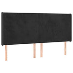 Fekete bársony rugós és LED-es ágy matraccal 200x200 cm 7