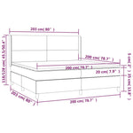 Fekete bársony rugós és LED-es ágy matraccal 200x200 cm 8