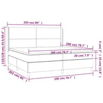 Sötétkék bársony rugós és LED-es ágy matraccal 200x200 cm 9