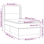 Sötétzöld bársony rugós és LED-es ágy matraccal 90x190 cm 9