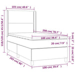 Fekete bársony rugós és LED-es ágy matraccal 100x200 cm 8