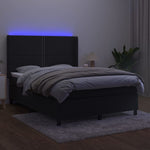 Fekete bársony rugós és LED-es ágy matraccal 140x190 cm 3
