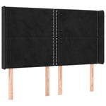 Fekete bársony rugós és LED-es ágy matraccal 140x190 cm 7