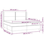 Sötétszürke bársony rugós és LED-es ágy matraccal 200x200 cm 8