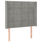 Világosszürke bársony rugós és LED-es ágy matraccal 90x200 cm 7