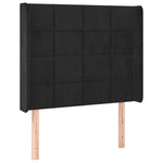 Fekete bársony rugós és LED-es ágy matraccal 90x200 cm 7