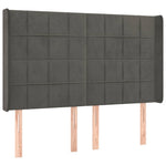 Sötétszürke bársony rugós és LED-es ágy matraccal 140x190 cm 7