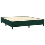 Sötétzöld bársony rugós és LED-es ágy matraccal 160x200 cm 5