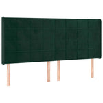 Sötétzöld bársony rugós és LED-es ágy matraccal 160x200 cm 7