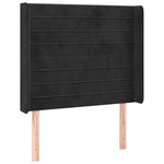Fekete bársony rugós és LED-es ágy matraccal 90x190 cm 7
