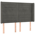 Sötétszürke bársony rugós és LED-es ágy matraccal 140x190 cm 7