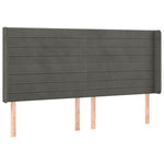 Sötétszürke bársony rugós és LED-es ágy matraccal 160x200 cm 7