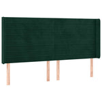 Sötétzöld bársony rugós és LED-es ágy matraccal 160x200 cm 7