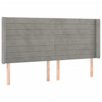 Világosszürke bársony rugós és LED-es ágy matraccal 200x200 cm 7