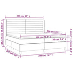 Világosszürke bársony rugós és LED-es ágy matraccal 200x200 cm 8