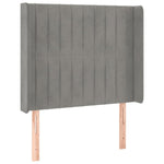 Világosszürke bársony rugós és LED-es ágy matraccal 90x190 cm 7