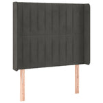 Sötétszürke bársony rugós és LED-es ágy matraccal 90x200 cm 7
