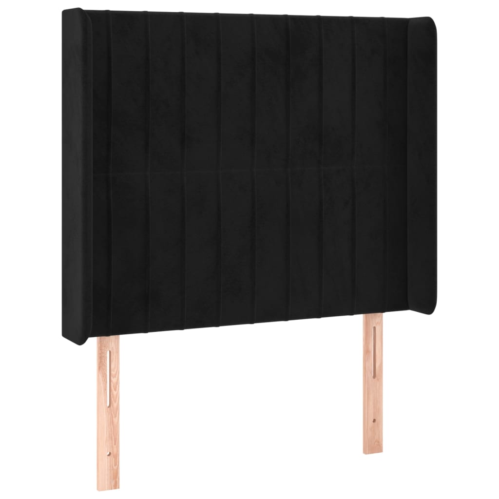 Fekete bársony rugós és LED-es ágy matraccal 100x200 cm 7