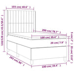 Sötétzöld bársony rugós és LED-es ágy matraccal 100x200 cm 9