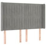Világosszürke bársony rugós és LED-es ágy matraccal 140x190 cm 7