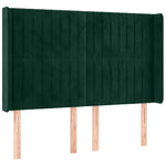 Sötétzöld bársony rugós és LED-es ágy matraccal 140x200 cm 7