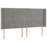 Világosszürke bársony rugós és LED-es ágy matraccal 160x200 cm 7