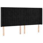 Fekete bársony rugós és LED-es ágy matraccal 160x200 cm 7