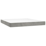 Világosszürke bársony rugós és LED-es ágy matraccal 180x200 cm 6