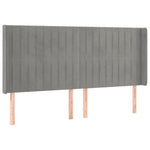 Világosszürke bársony rugós és LED-es ágy matraccal 180x200 cm 7