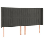 Sötétszürke bársony rugós és LED-es ágy matraccal 200x200 cm 7
