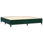 Sötétzöld bársony rugós és LED-es ágy matraccal 200x200 cm 5