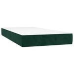 Sötétzöld bársony rugós és LED-es ágy matraccal 200x200 cm 6