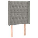 Világosszürke bársony rugós és LED-es ágy matraccal 80 x 200 cm 7