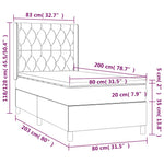 Sötétzöld bársony rugós és LED-es ágy matraccal 80 x 200 cm 9