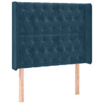 Sötétkék bársony rugós és LED-es ágy matraccal 90x200 cm 7