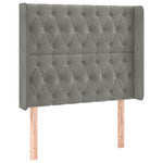 Világosszürke bársony rugós és LED-es ágy matraccal 100x200 cm 7