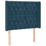 Sötétkék bársony rugós és LED-es ágy matraccal 100x200 cm 7