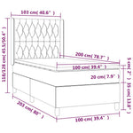 Sötétkék bársony rugós és LED-es ágy matraccal 100x200 cm 9