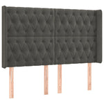 Sötétszürke bársony rugós és LED-es ágy matraccal 140x190 cm 7