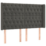 Sötétszürke bársony rugós és LED-es ágy matraccal 140x200 cm 7
