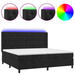 Fekete bársony rugós és LED-es ágy matraccal 200x200 cm 2