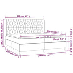 Fekete bársony rugós és LED-es ágy matraccal 200x200 cm 8