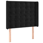 Fekete bársony rugós és LED-es ágy matraccal 90x190 cm 7
