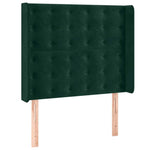 Sötétzöld bársony rugós és LED-es ágy matraccal 100x200 cm 7