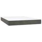 Sötétszürke bársony rugós és LED-es ágy matraccal 140x190 cm 6