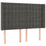 Sötétszürke bársony rugós és LED-es ágy matraccal 140x190 cm 7