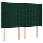 Sötétzöld bársony rugós és LED-es ágy matraccal 140x190 cm 7