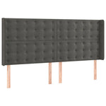 Sötétszürke bársony rugós és LED-es ágy matraccal 160x200 cm 7